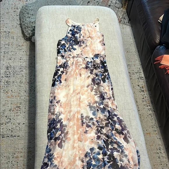 S.L. Fashions | Dresses | Sl Fashions Halter Maxi Dress In Blue And Pink  For Weddings | Poshmark